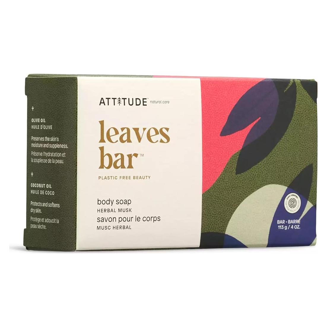 Jabón de Cuerpo ATTITUDE Almizcle Herbal 113 g Vegano Natural