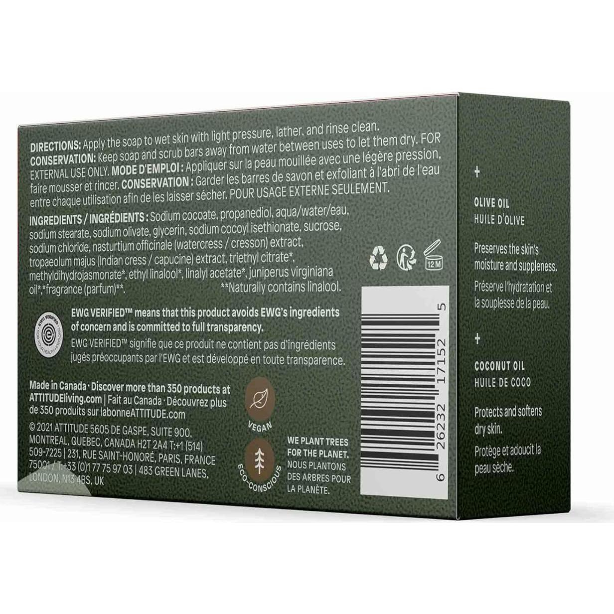 Jabón de Cuerpo ATTITUDE Almizcle Herbal 113 g Vegano Natural