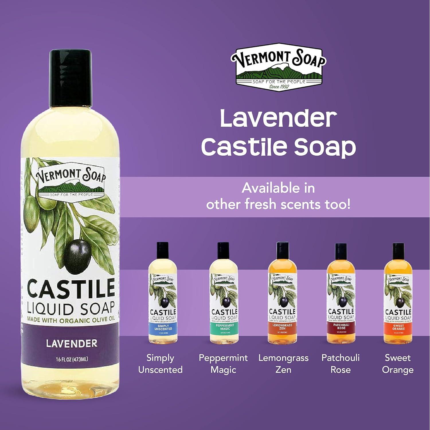 Jabón Líquido de Castile Orgánico Vermont Lavanda 473 ml