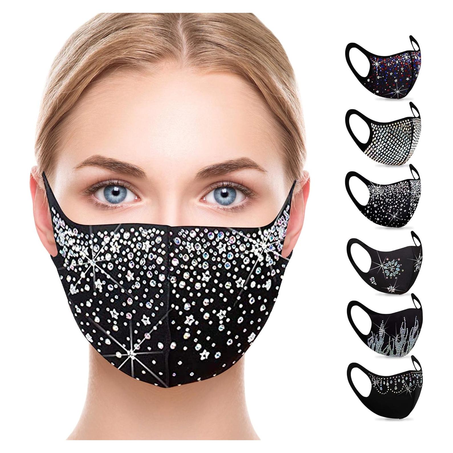 Máscara Facial de Rhinestones Ciana - Pack de 6 para Mujeres