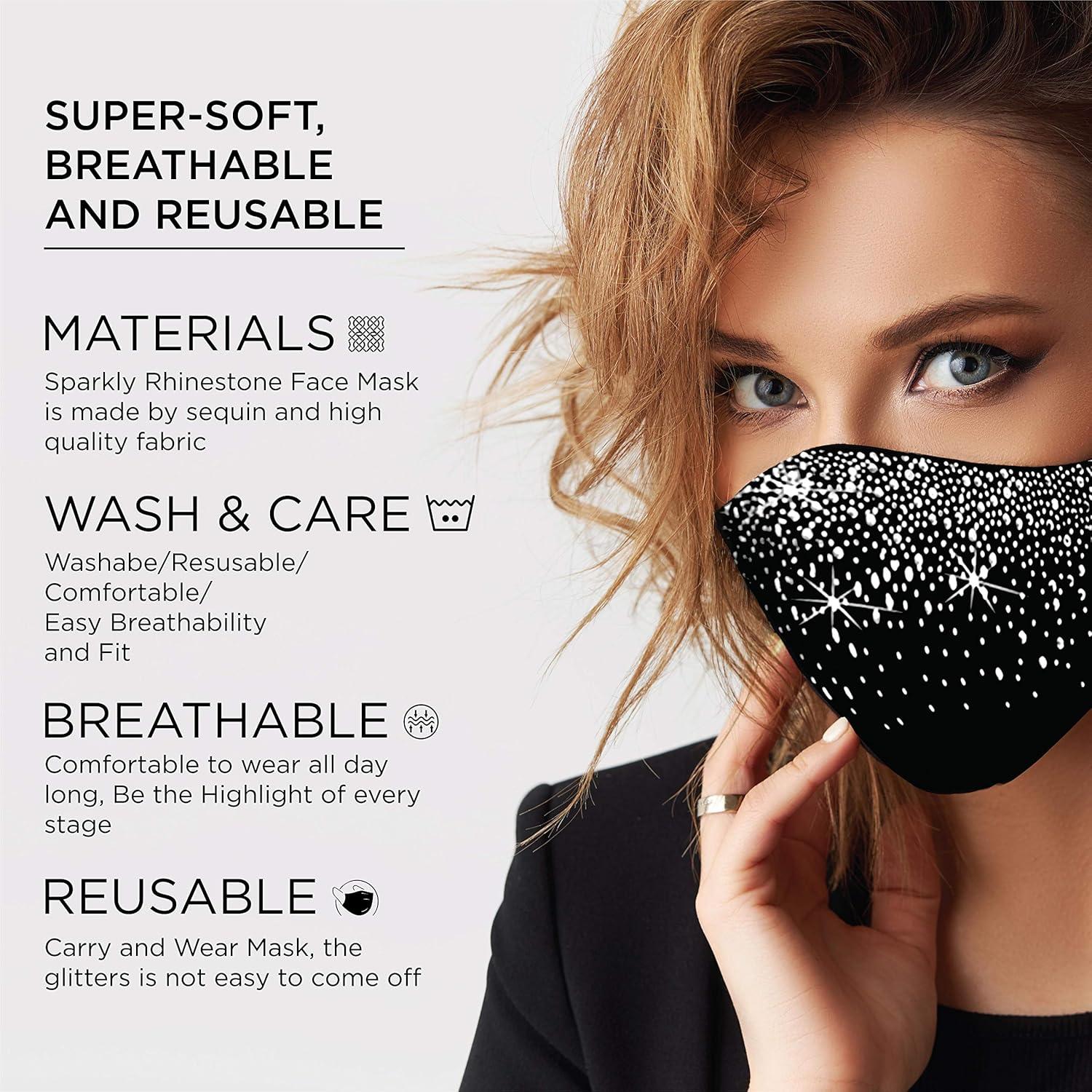 Máscara Facial de Rhinestones Ciana - Pack de 6 para Mujeres