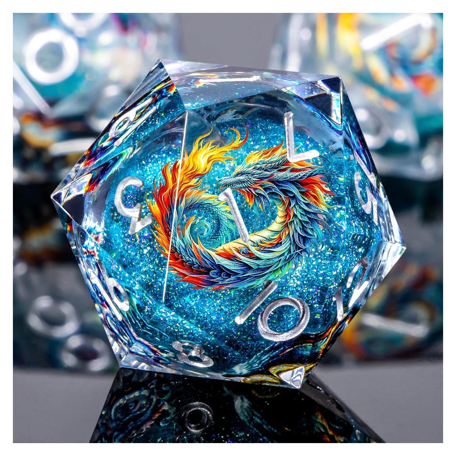 Conjunto de Dados DND Azul Roycevon 7 Piezas en Caja