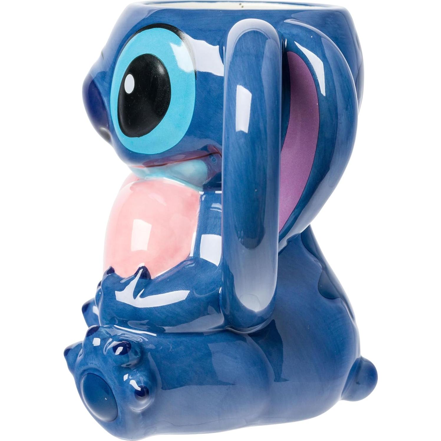 Taza Cerámica 3D Lilo y Stitch Ohana 20 Onzas Silver Buffalo