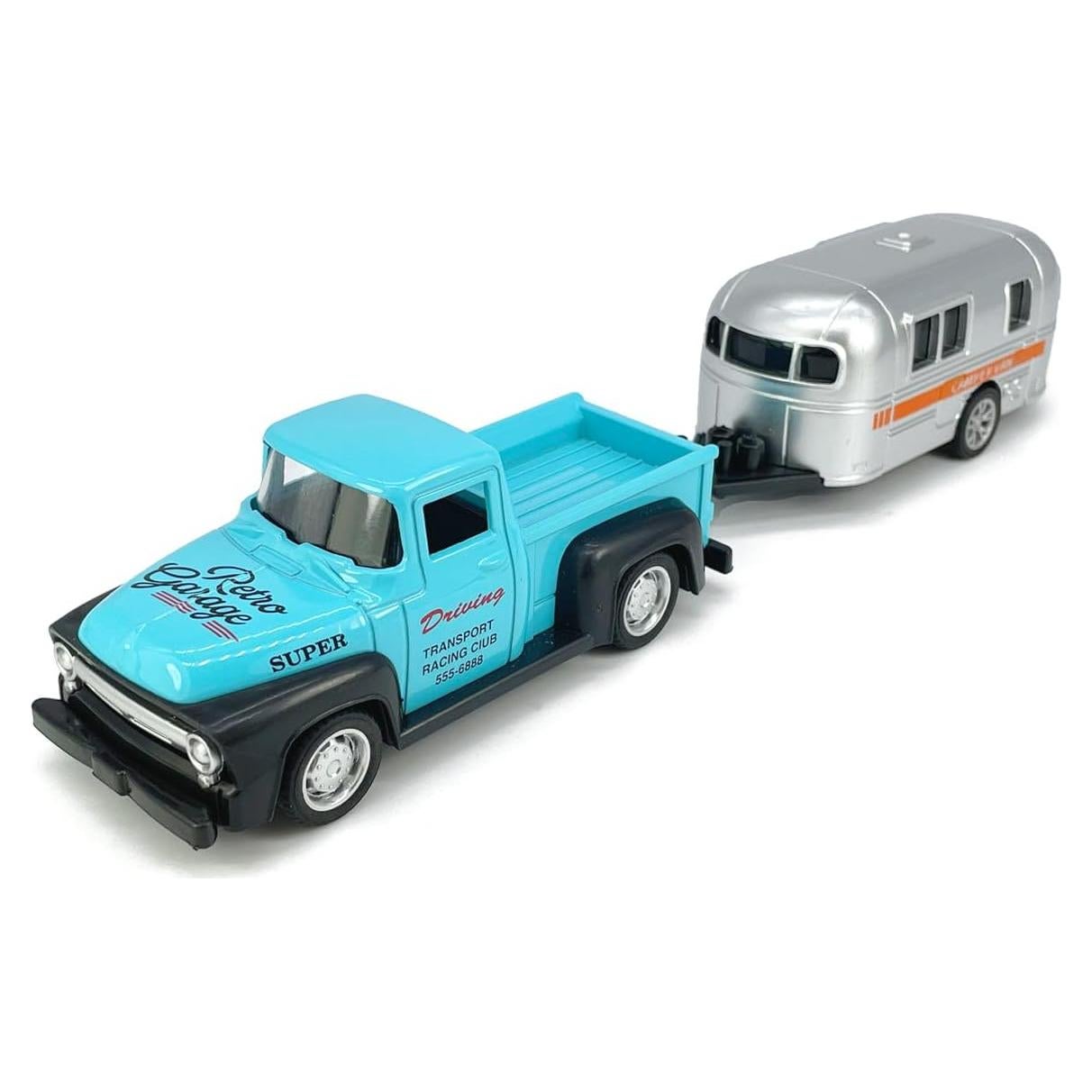 Remolque de Camioneta Vintage VIIGER Azul 21.3x4.1x4.3 cm