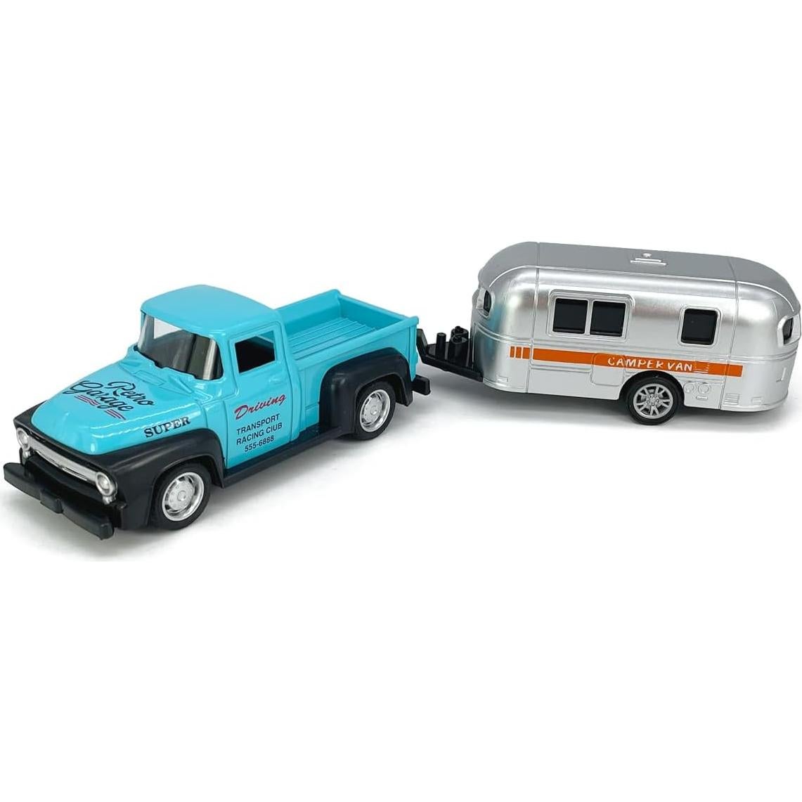 Remolque de Camioneta Vintage VIIGER Azul 21.3x4.1x4.3 cm