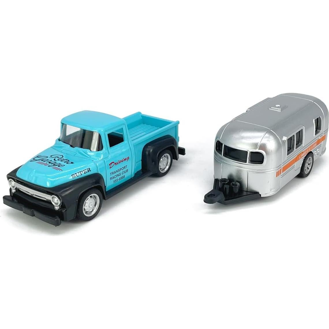 Remolque de Camioneta Vintage VIIGER Azul 21.3x4.1x4.3 cm