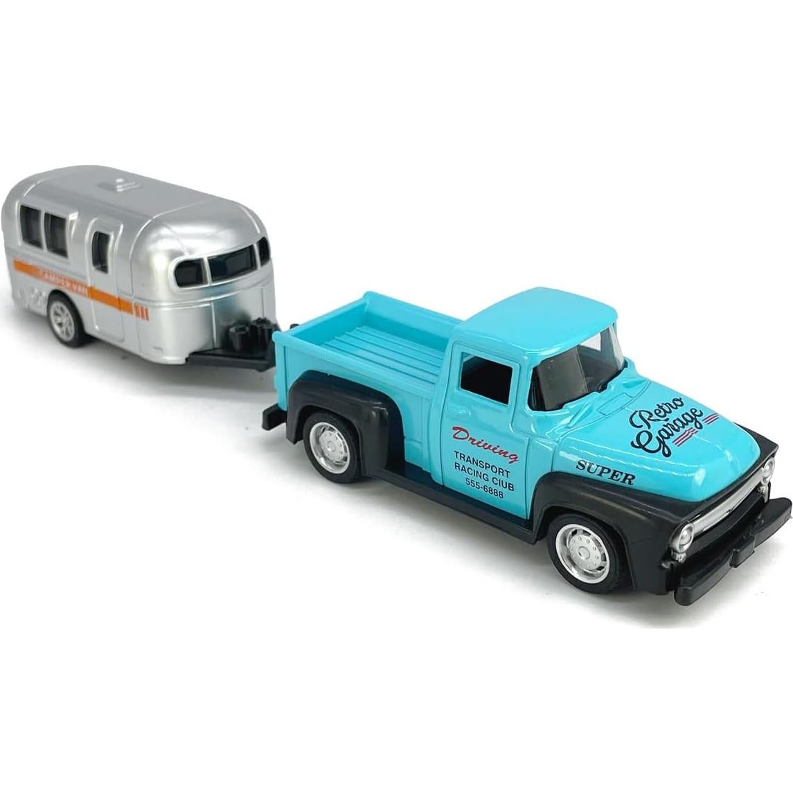 Remolque de Camioneta Vintage VIIGER Azul 21.3x4.1x4.3 cm