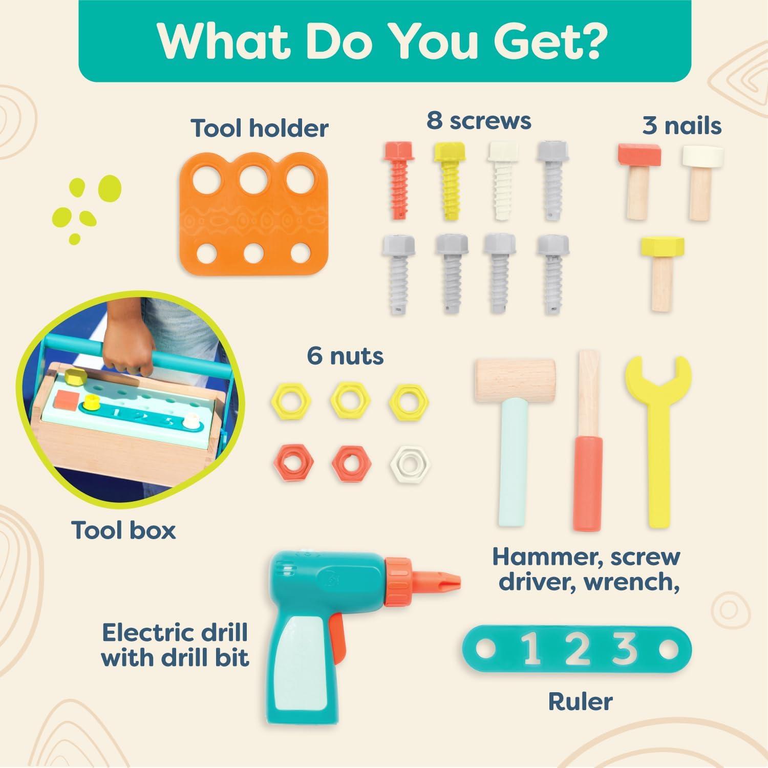 Kit de Arreglar y Jugar B. toys - Caja de Herramientas 25 Piezas