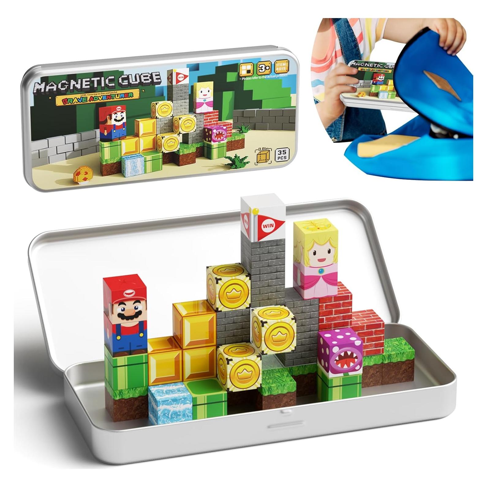 Set de Bloques Magnéticos DINOPAPA 35PCS para Niños 3-8 Años