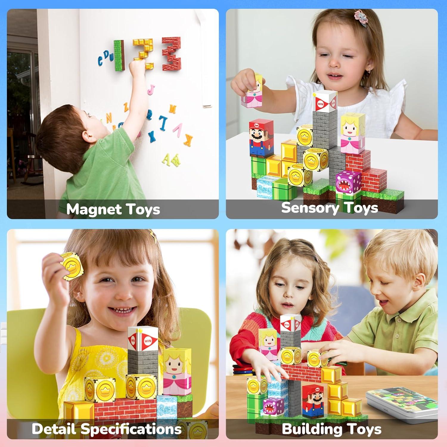 Set de Bloques Magnéticos DINOPAPA 35PCS para Niños 3-8 Años
