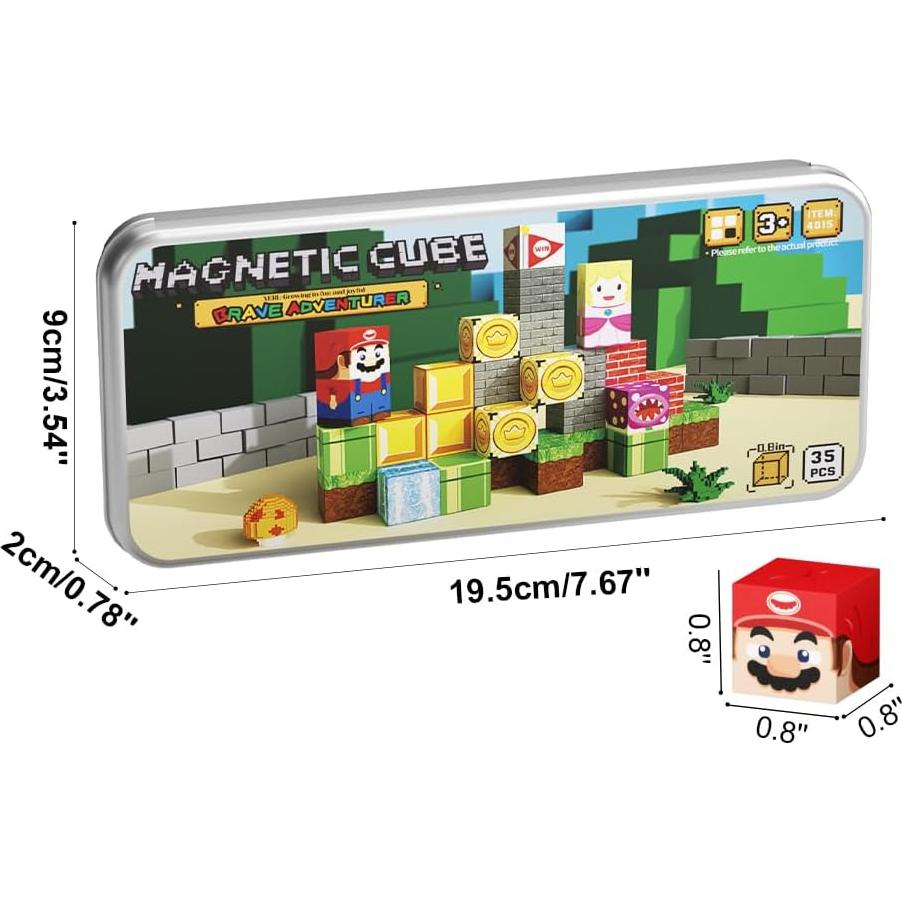 Set de Bloques Magnéticos DINOPAPA 35PCS para Niños 3-8 Años