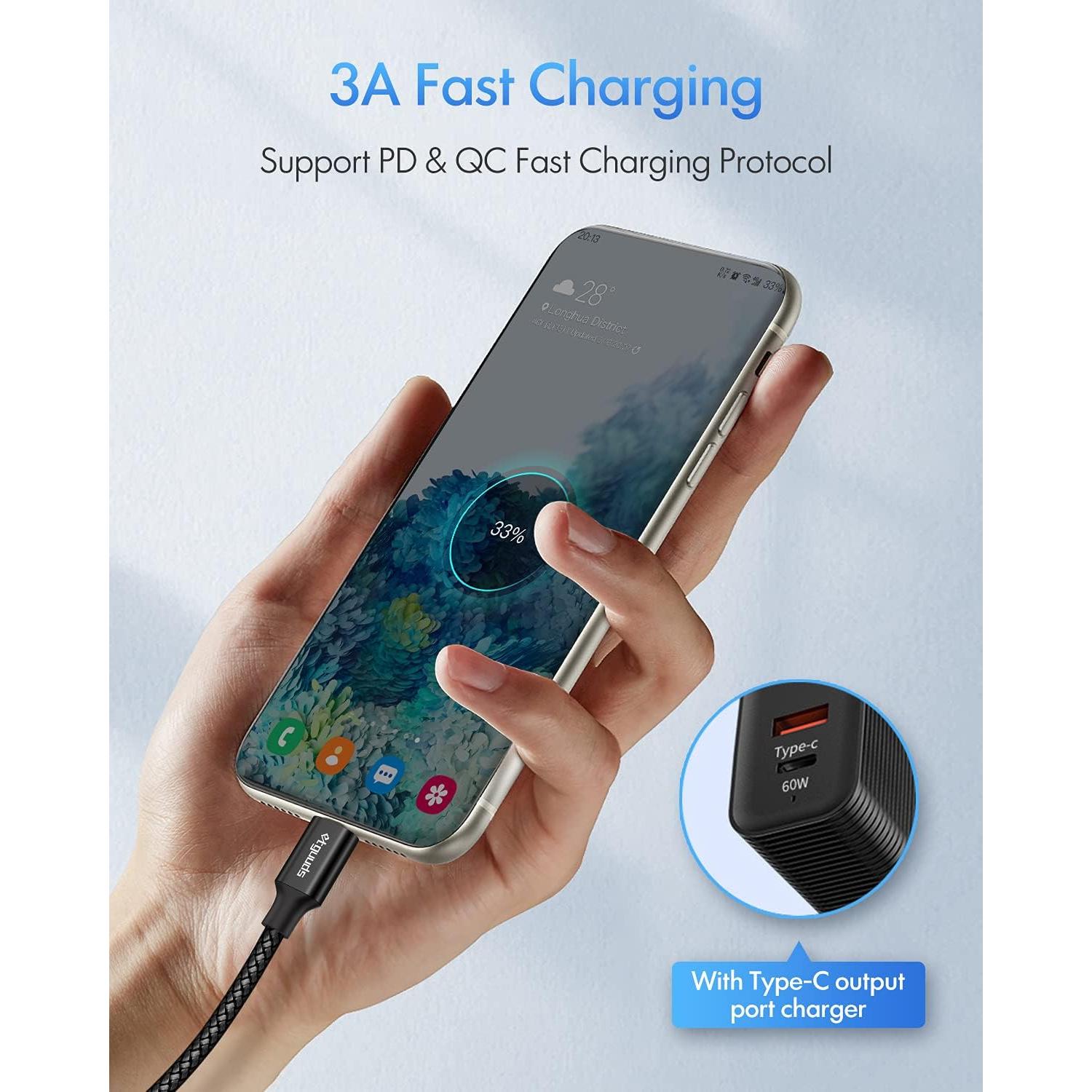 etguuds USB C to USB C Cable 4ft, 2-Pack, 60W USBC to USBC Cord, Type C to C Charger Cable Fast Charging for iPhone 16/15 Pro Max/Plus/Pro, for MacBook Pro Air/iPad, for Samsung Galaxy S24 S23