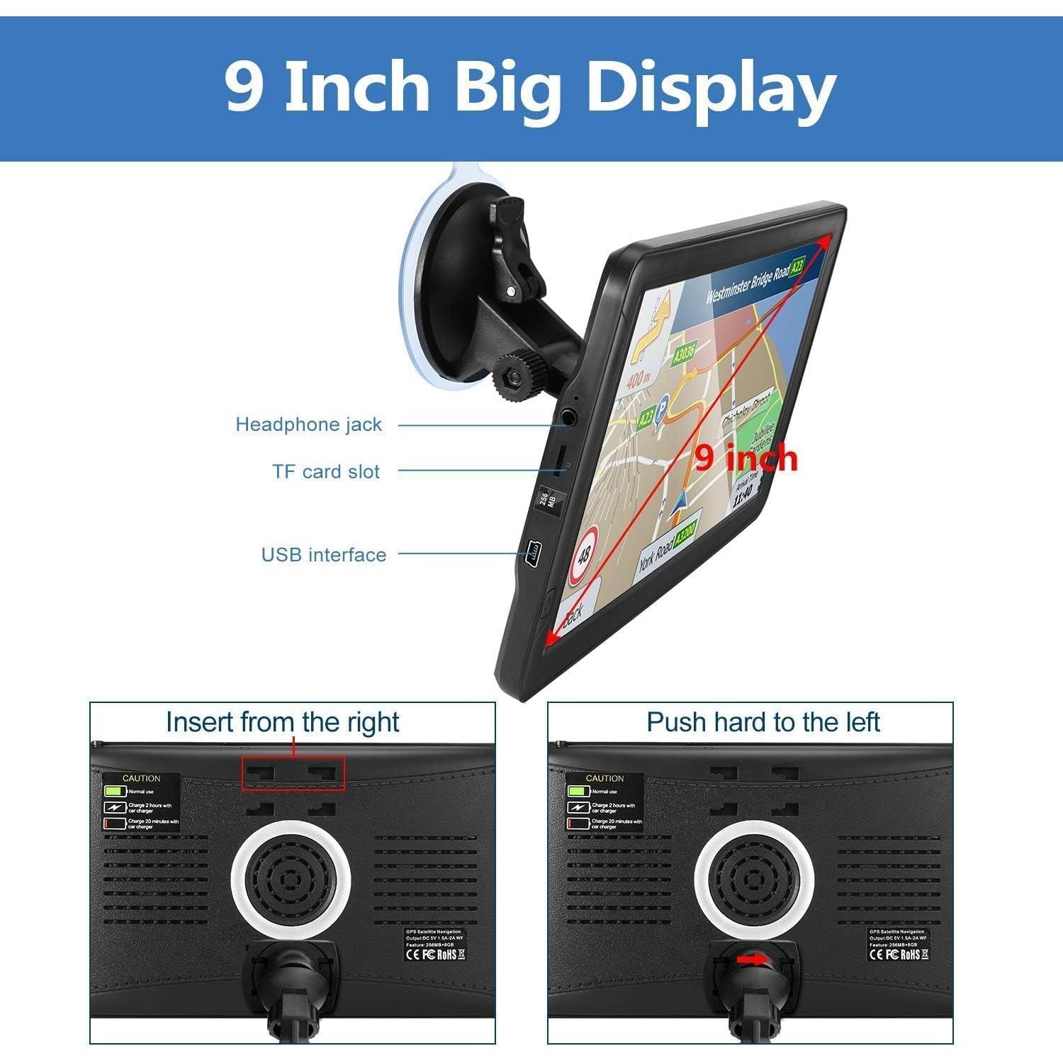 Navegador GPS UNSXHIT 9" para Camiones con Mapas 2025