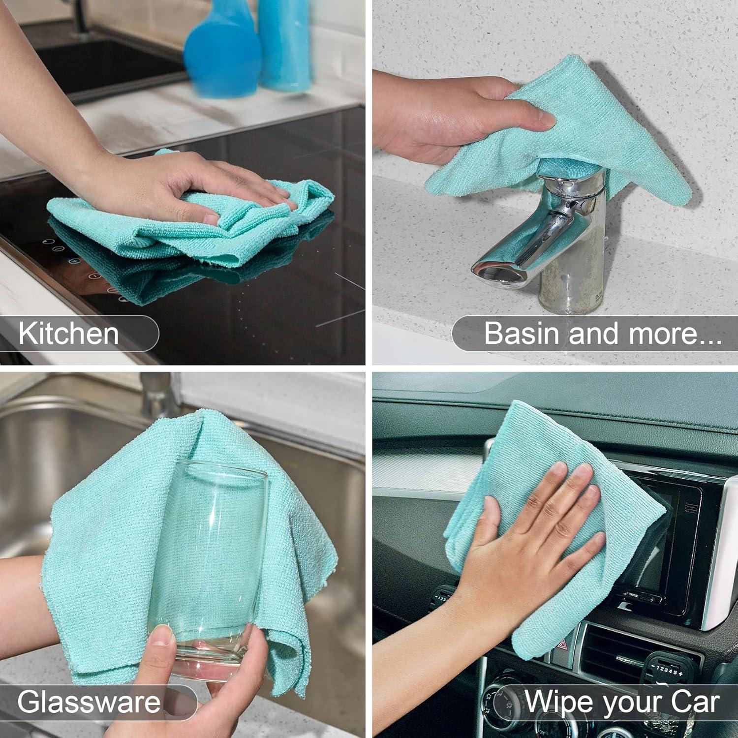 Paño de Microfibra UPSTAR Azul 30x30 cm, 50 Unidades Reutilizables