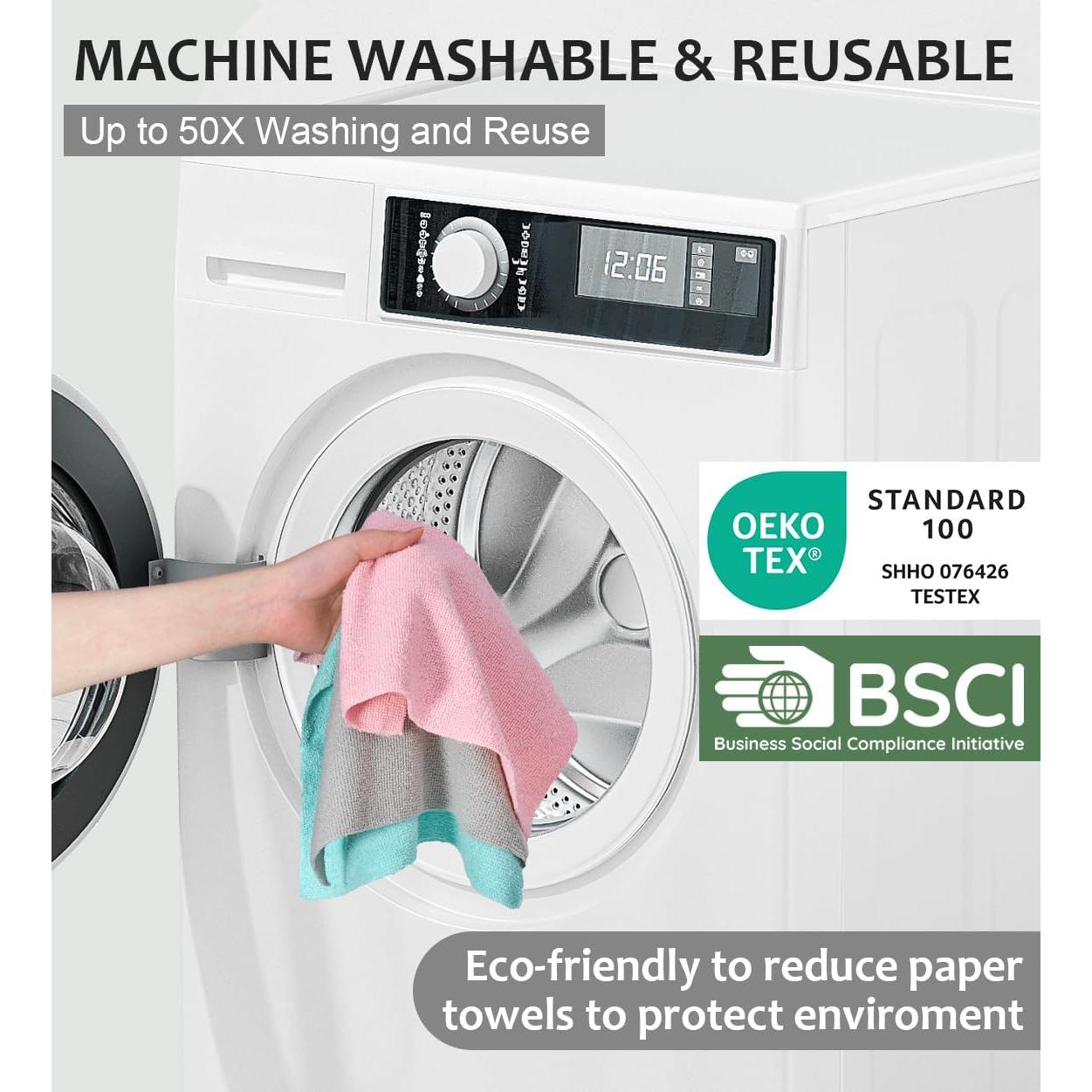 Paño de Microfibra UPSTAR Azul 30x30 cm, 50 Unidades Reutilizables