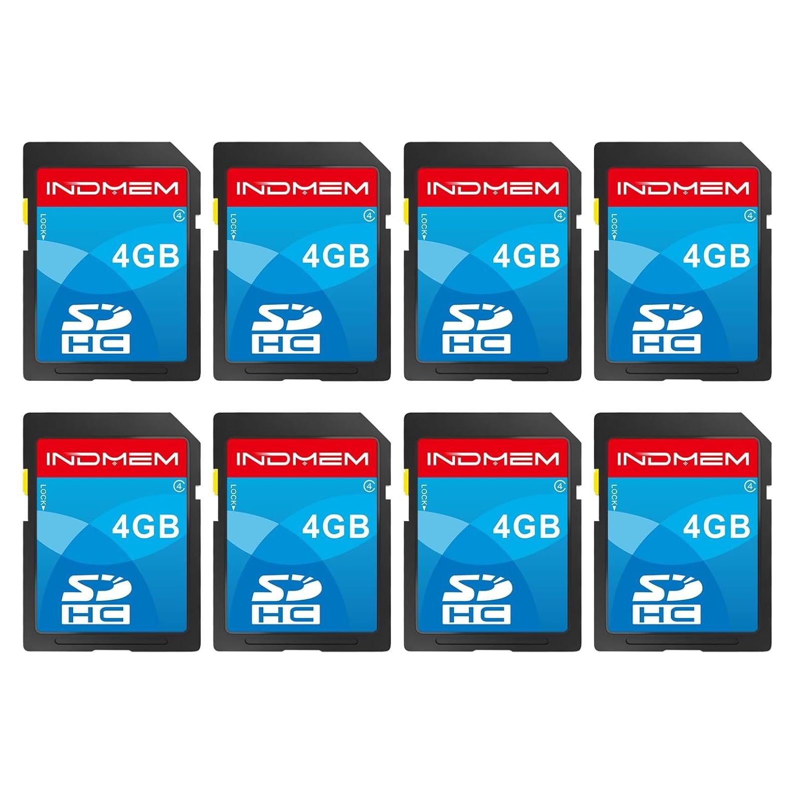 Tarjeta SD 4GB INDMEM Clase 4 - 8 Paquetes de Memoria