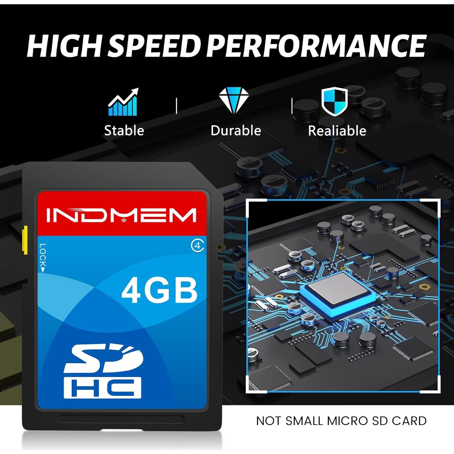 Tarjeta SD 4GB INDMEM Clase 4 - 8 Paquetes de Memoria