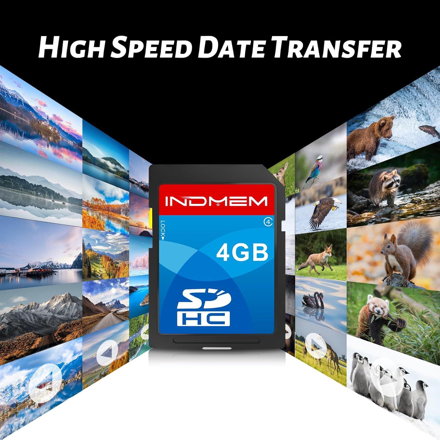 Tarjeta SD 4GB INDMEM Clase 4 - 8 Paquetes de Memoria