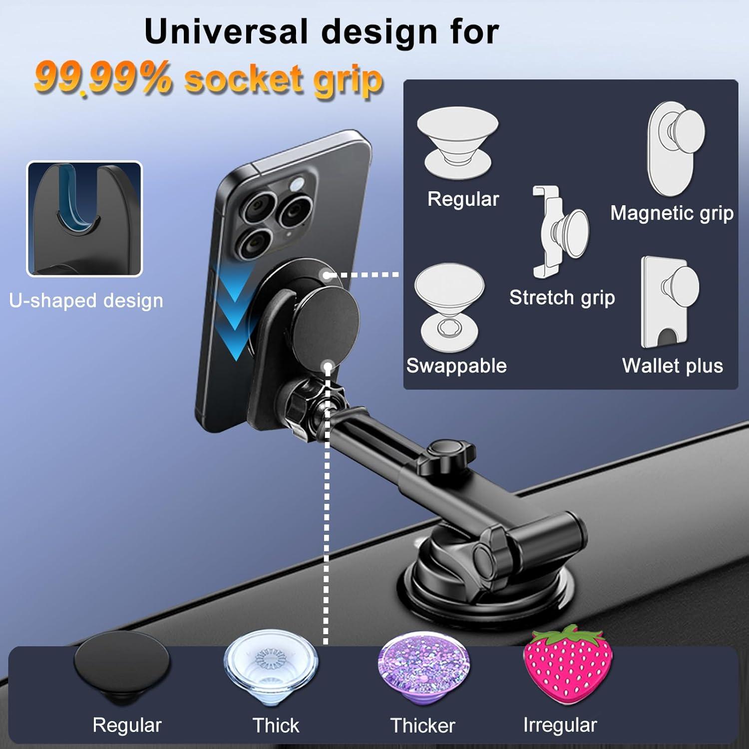 Soporte de Teléfono de Coche JIAYUE con Ventosa Ultra Fuerte