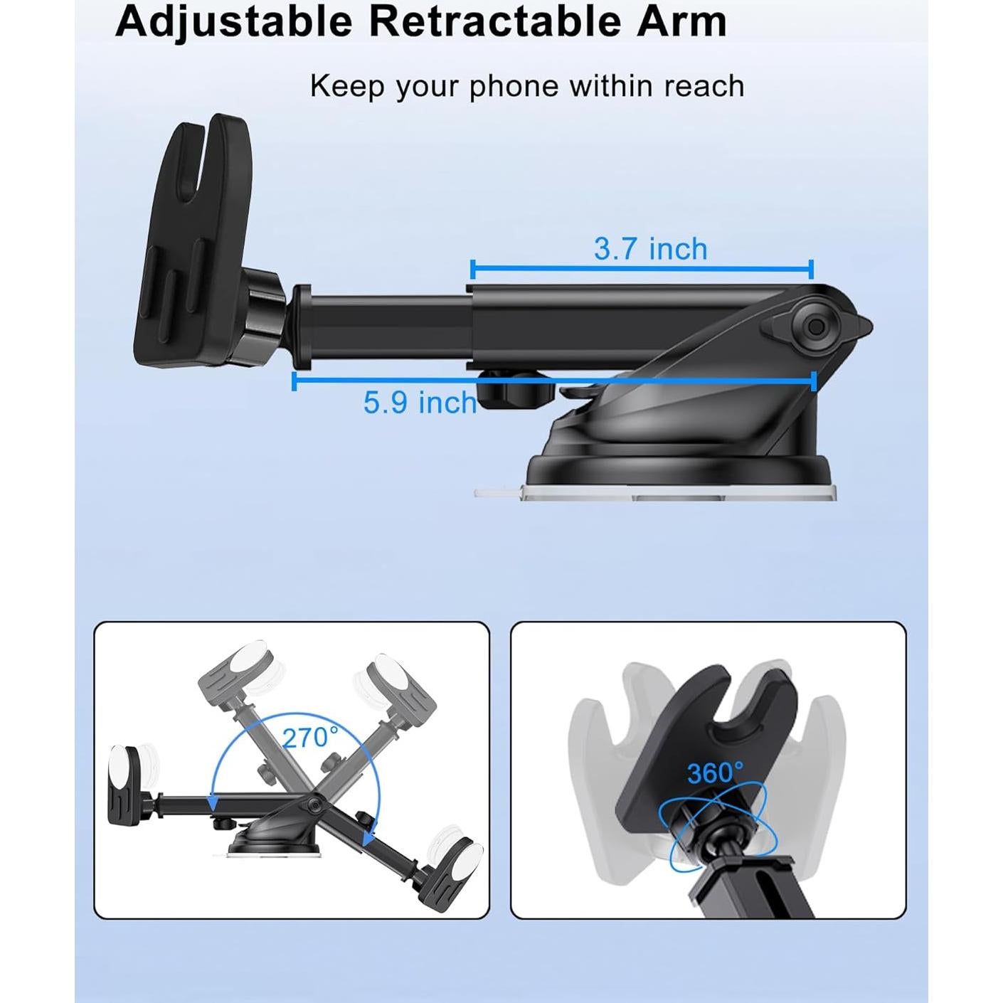 Soporte de Teléfono de Coche JIAYUE con Ventosa Ultra Fuerte