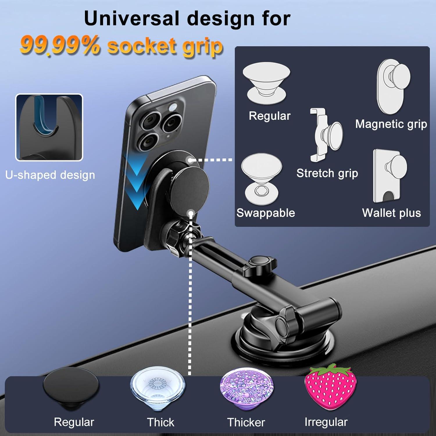 Soporte de Teléfono de Coche JIAYUE con Ventosa Ultra Fuerte