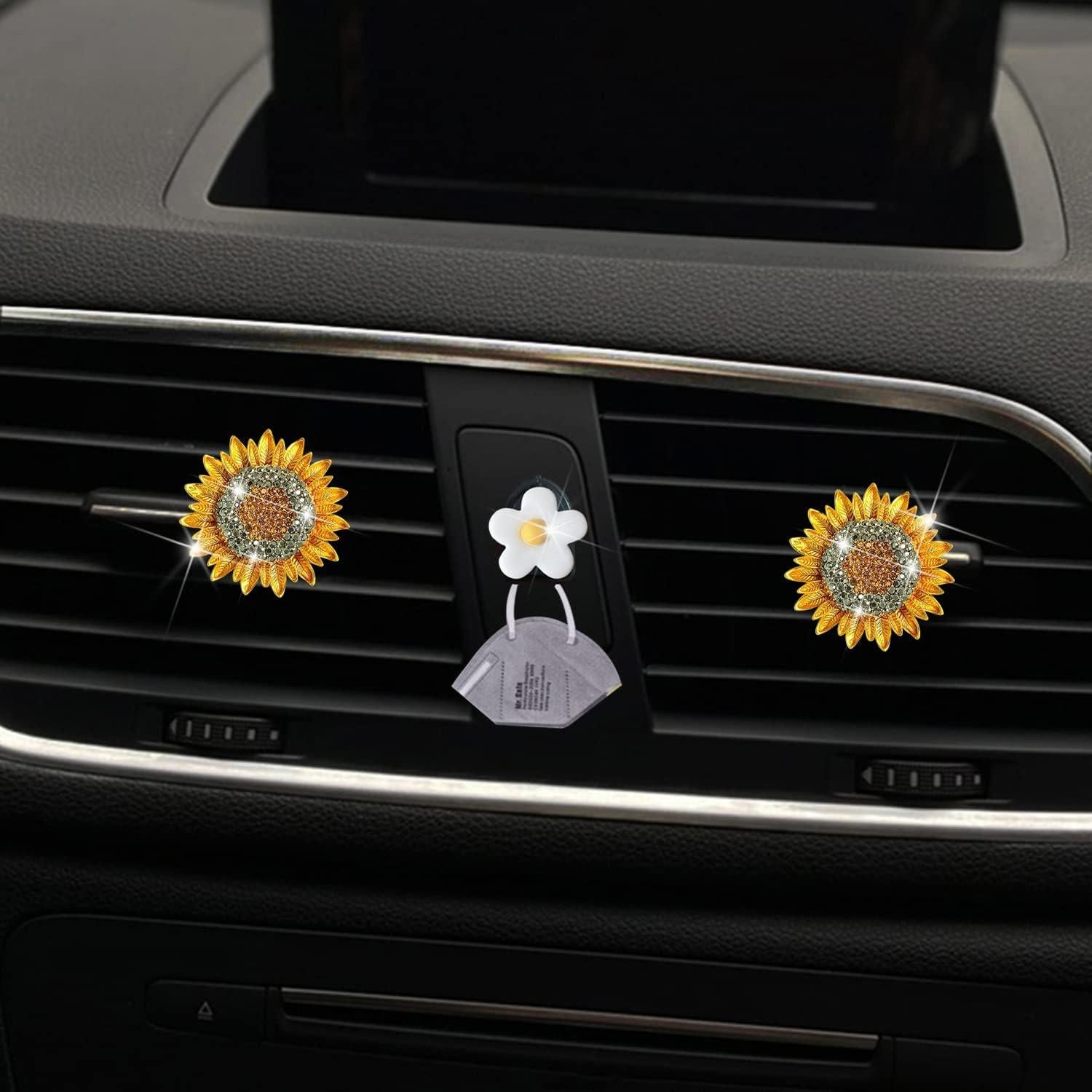 Clips de Ventilación de Aire Girasol Dorado Xinjincang - 2 Pcs