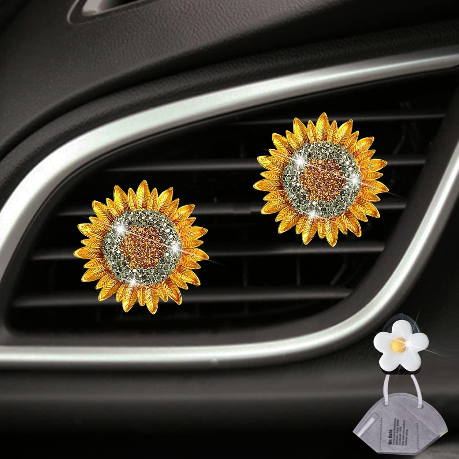 Clips de Ventilación de Aire Girasol Dorado Xinjincang - 2 Pcs