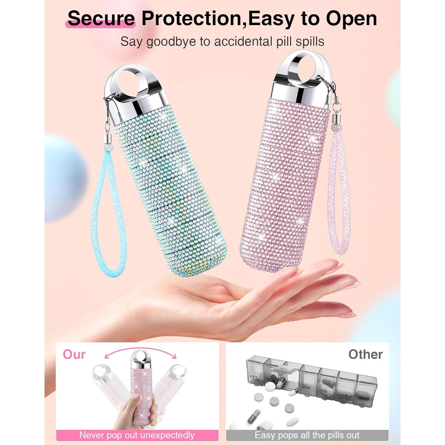 Organizador de Pastillas Zannaki Metal Bling 7 Compartimentos