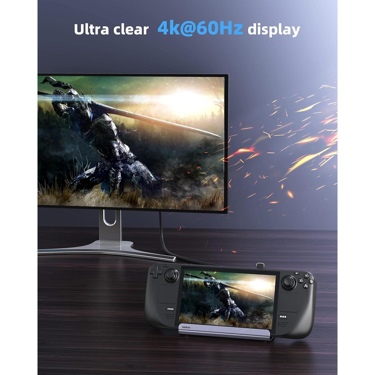 Dock M.2 6-en-1 Iavkyu para Steam Deck HDMI 4K 100W