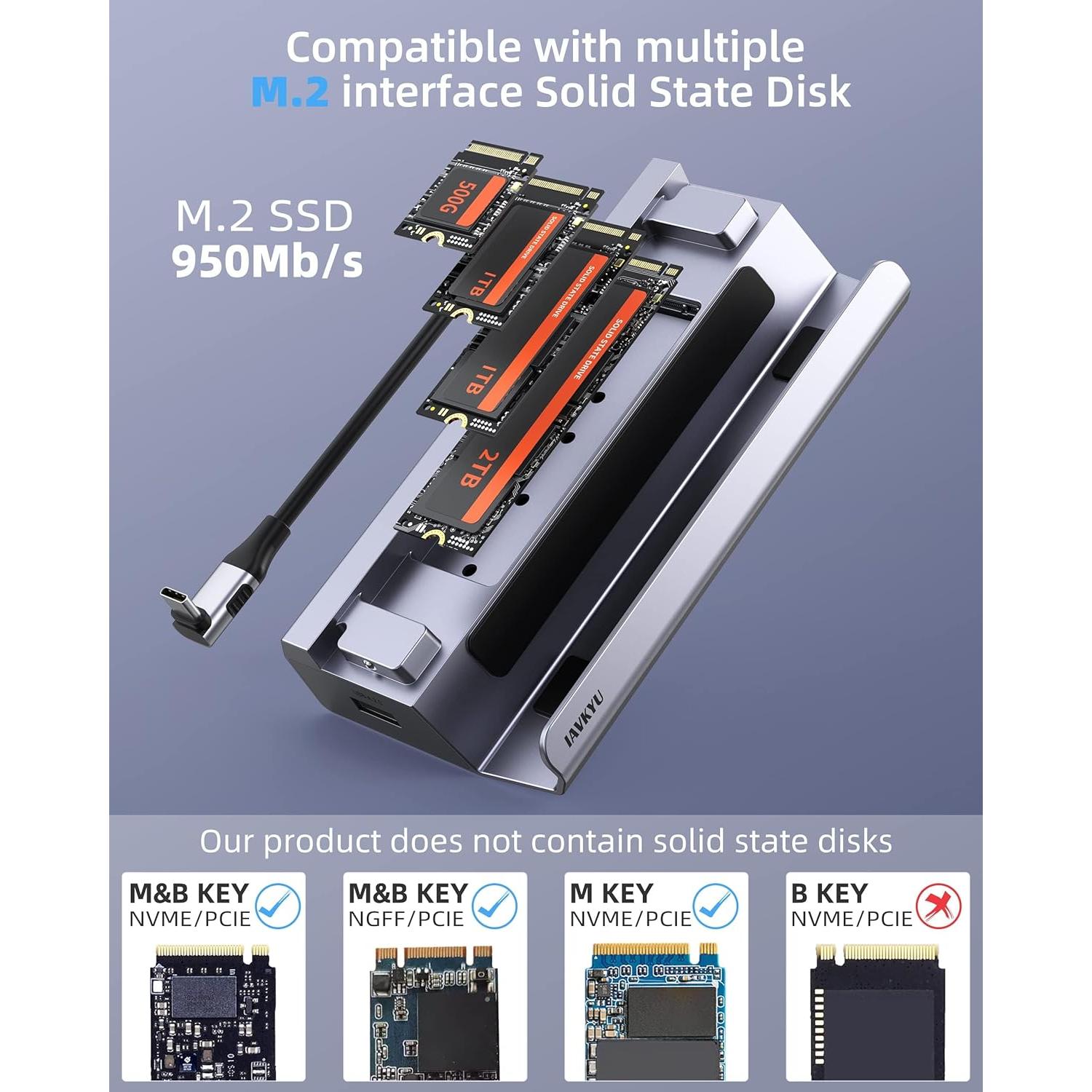 Dock M.2 6-en-1 Iavkyu para Steam Deck HDMI 4K 100W