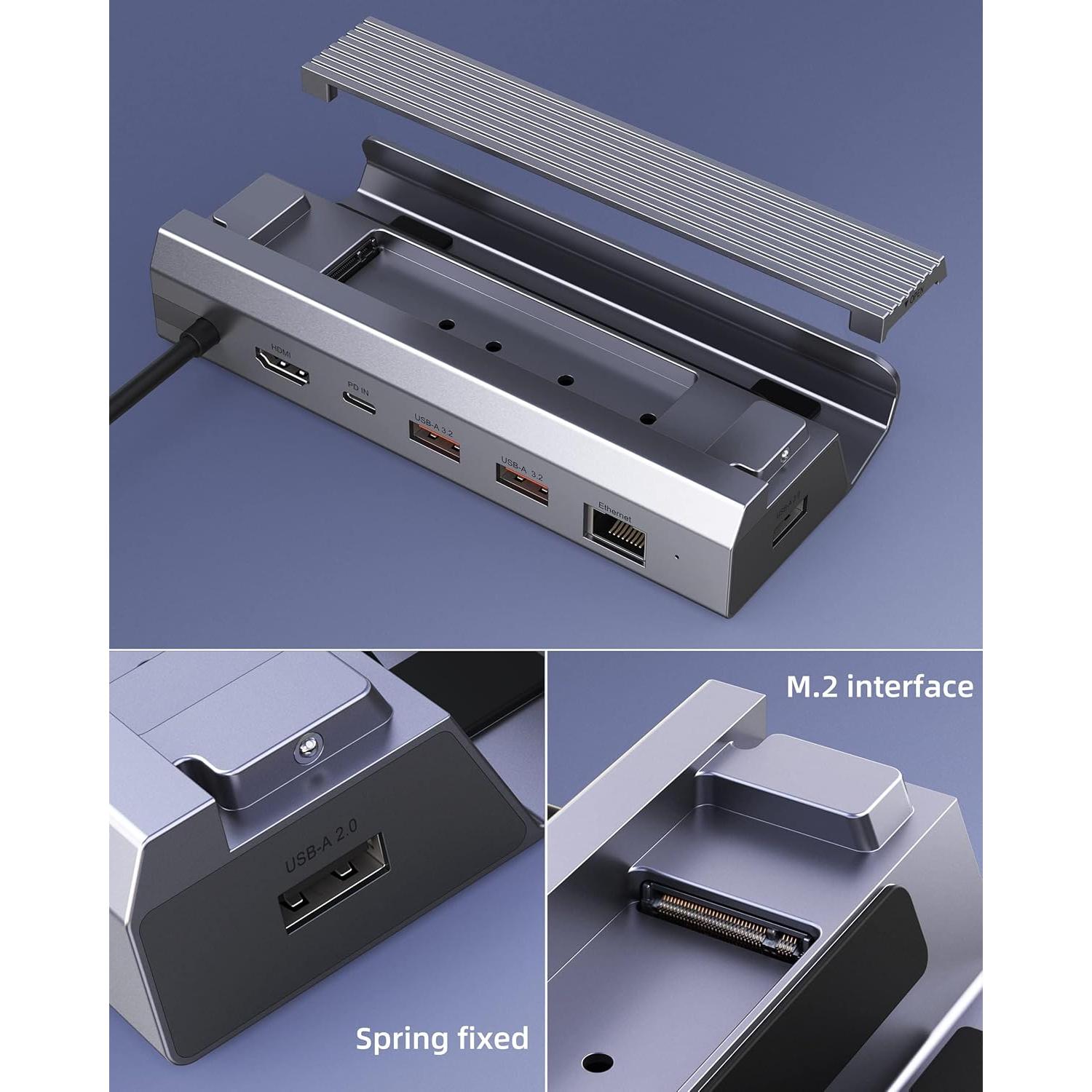 Dock M.2 6-en-1 Iavkyu para Steam Deck HDMI 4K 100W