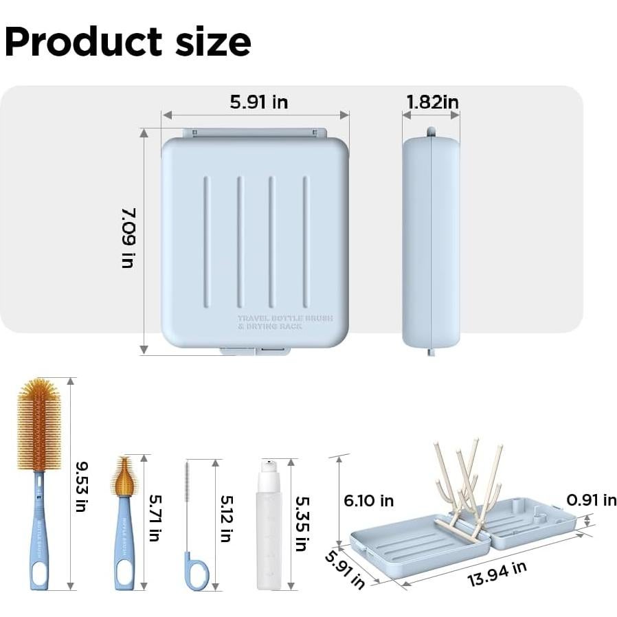Kit de Limpieza de Botellas YOTIME Plegable Azul 1 Cuenta