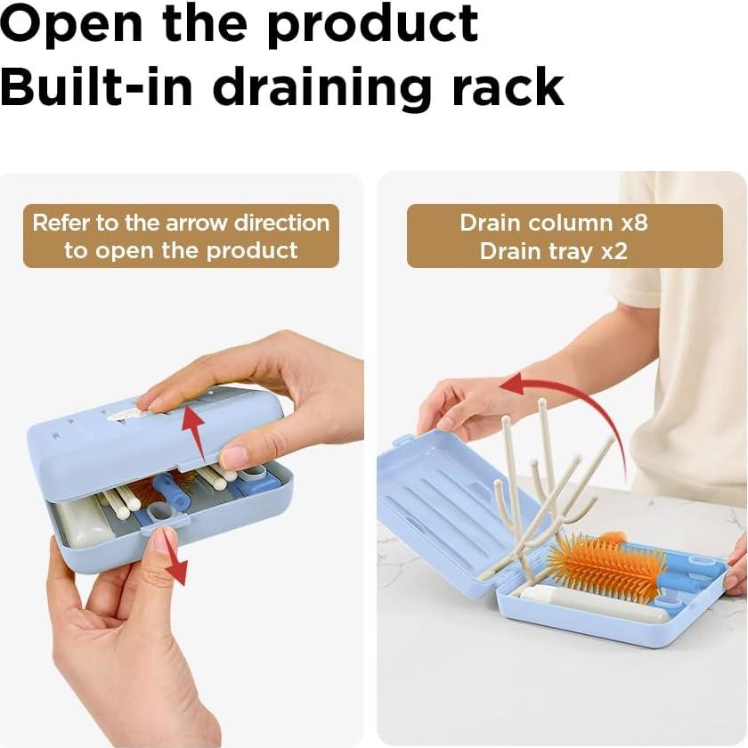 Kit de Limpieza de Botellas YOTIME Plegable Azul 1 Cuenta