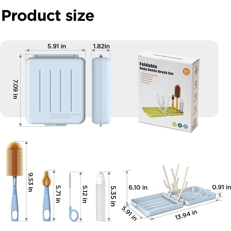 Kit de Limpieza de Botellas YOTIME Plegable Azul 1 Cuenta