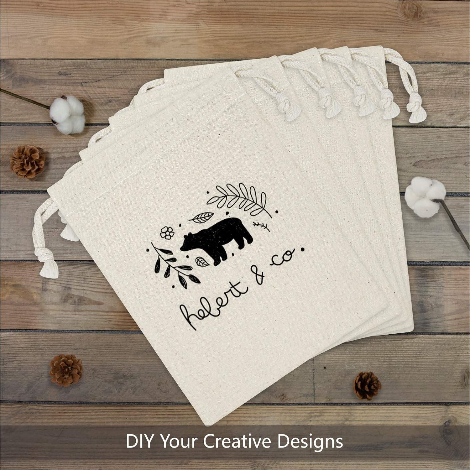 TOPDesign 12 Bolsas Reutilizables de Algodón 15x20 cm Beige