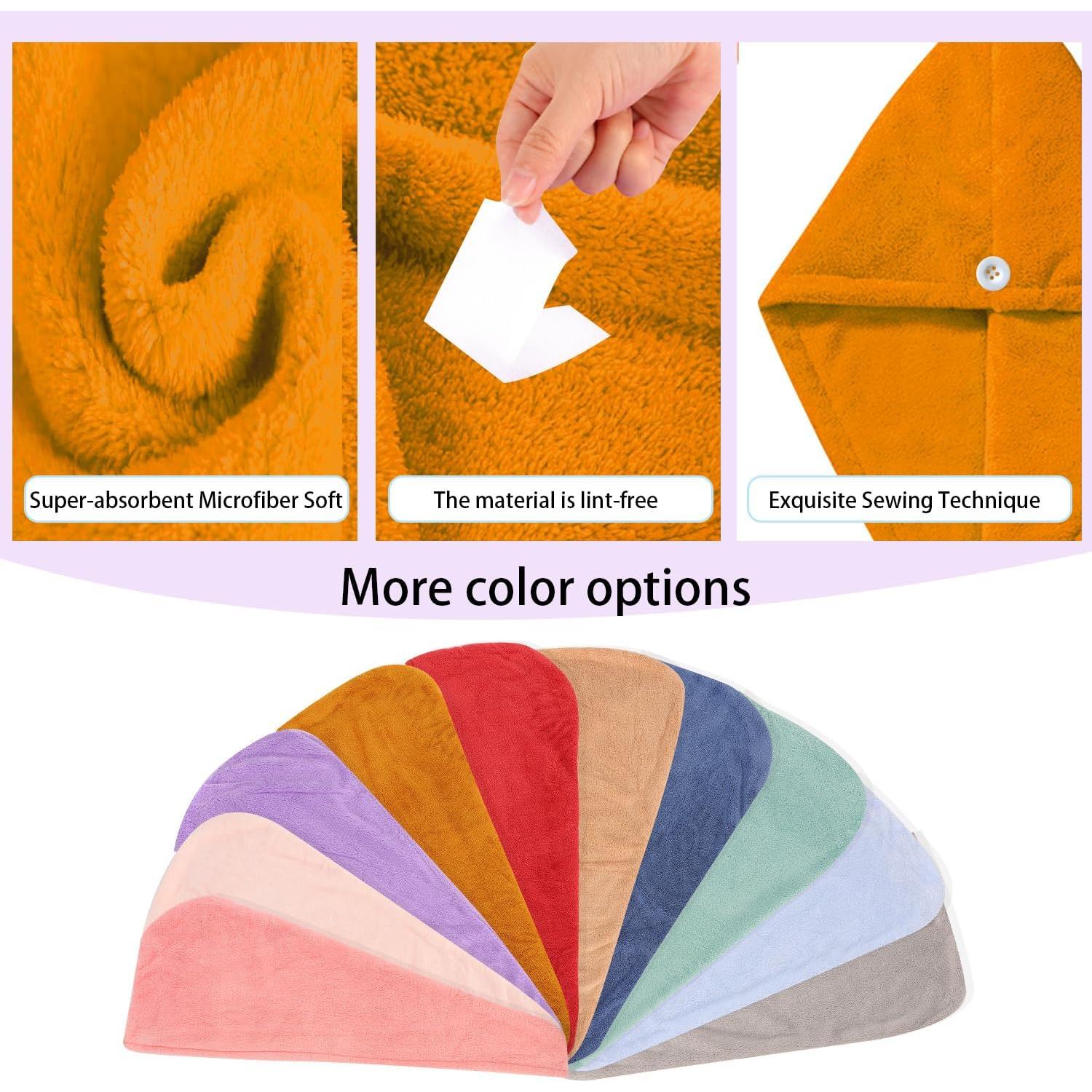 Toalla de Secado de Cabello Microfibra AGKXHDEC 65x25 cm Amarillo