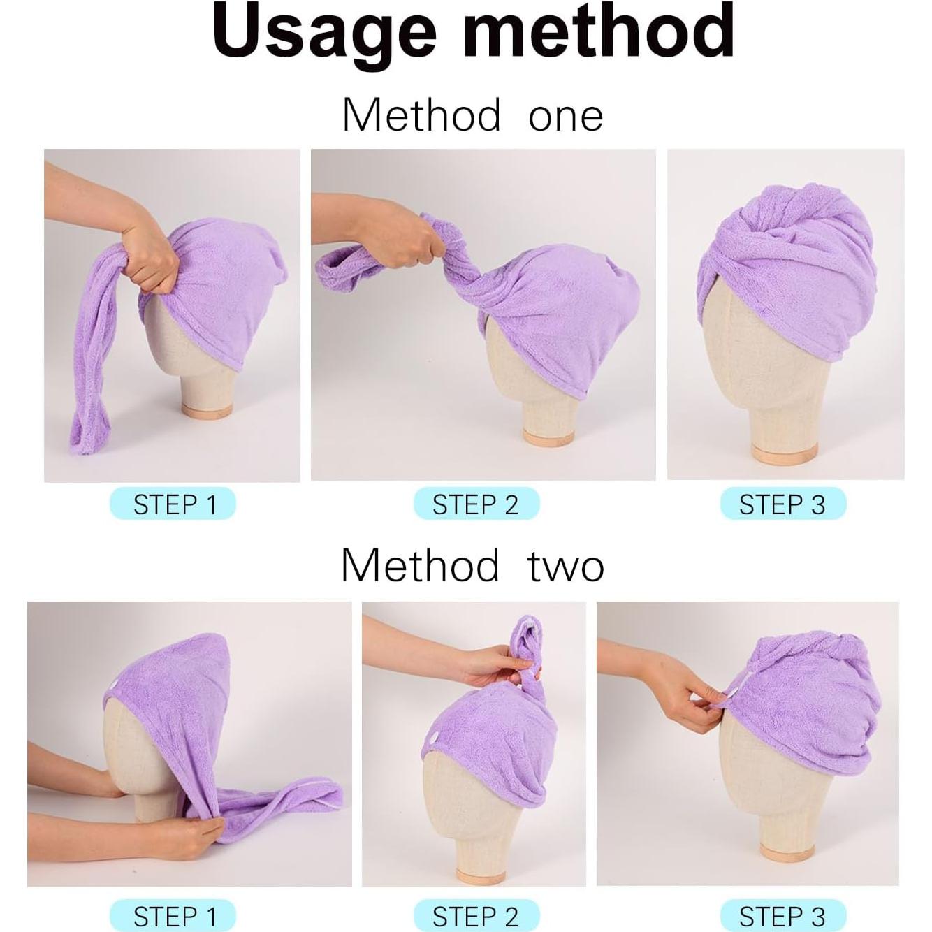 Toalla de Secado de Cabello Microfibra AGKXHDEC 65x25 cm Amarillo