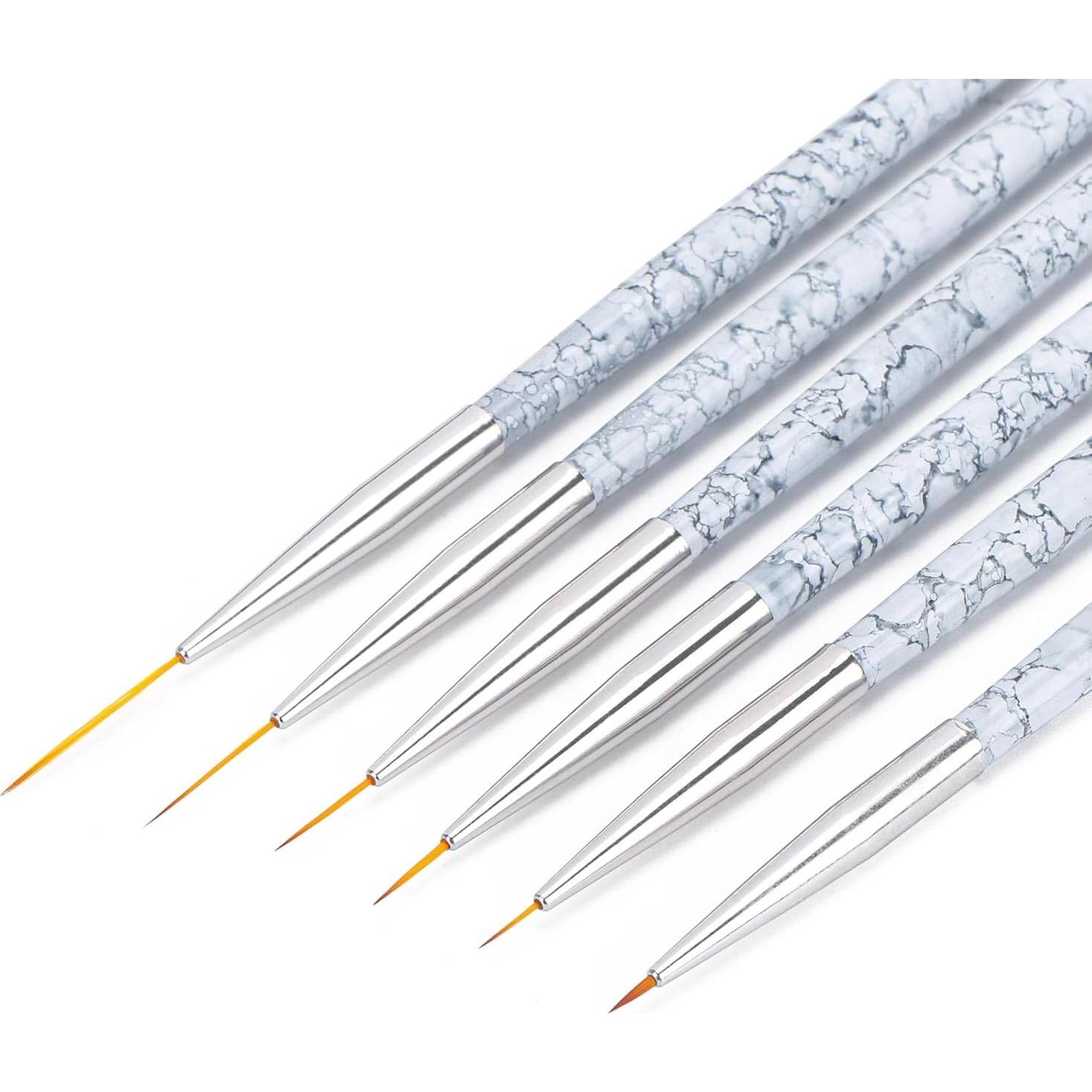 Pinceles para Arte de Uñas Tbestmax 6 Pcs 5-20mm