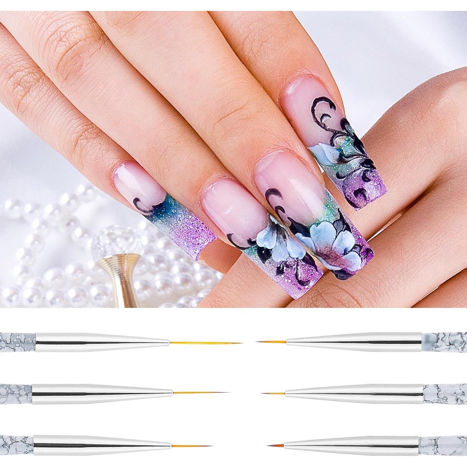 Pinceles para Arte de Uñas Tbestmax 6 Pcs 5-20mm