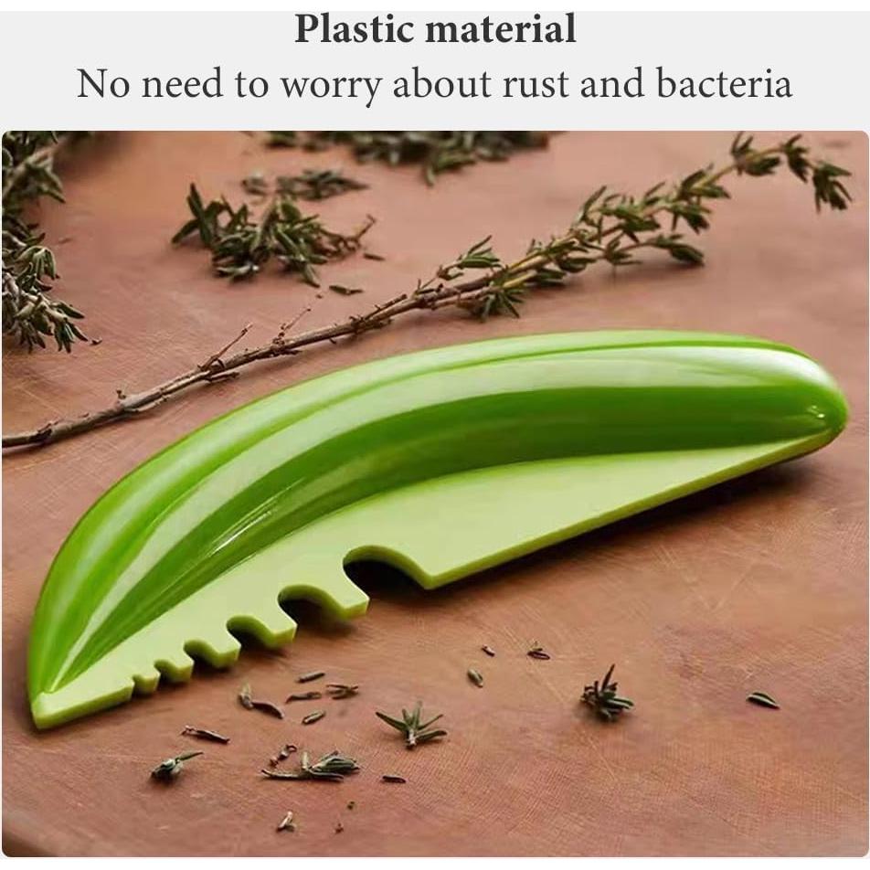 Herb Stripper, Kitchen Herb Leaf Stripping Tool, Herb Peeler for Vegetable Leaf Kale, Collard Greens, Thyme, Basil, Rosemary Stripper Cilantro Tool(6 holes)(green)