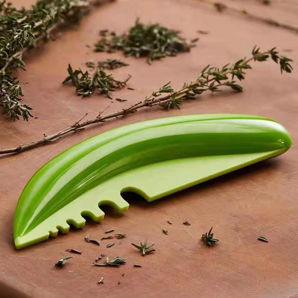 Herb Stripper, Kitchen Herb Leaf Stripping Tool, Herb Peeler for Vegetable Leaf Kale, Collard Greens, Thyme, Basil, Rosemary Stripper Cilantro Tool(6 holes)(green)