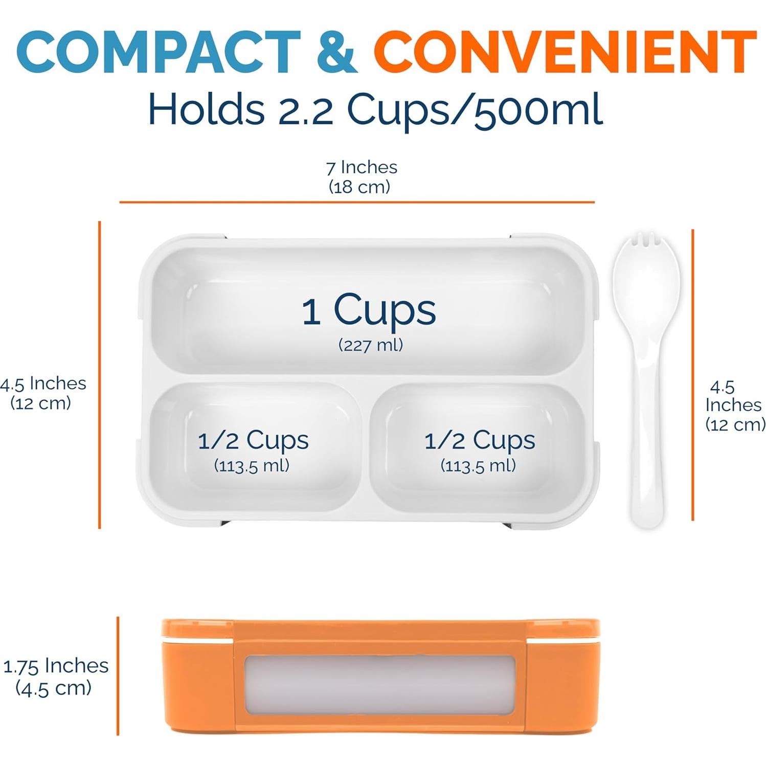 Contenedores de Almuerzo Kinsho Set de 2 Pequeños a Prueba de Fugas
