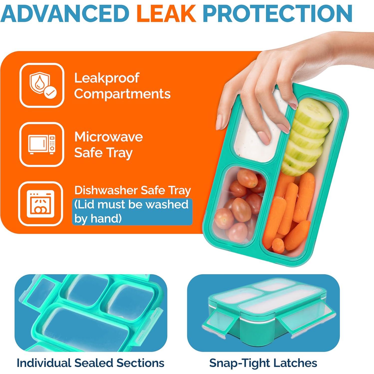 Contenedores de Almuerzo Kinsho Set de 2 Pequeños a Prueba de Fugas