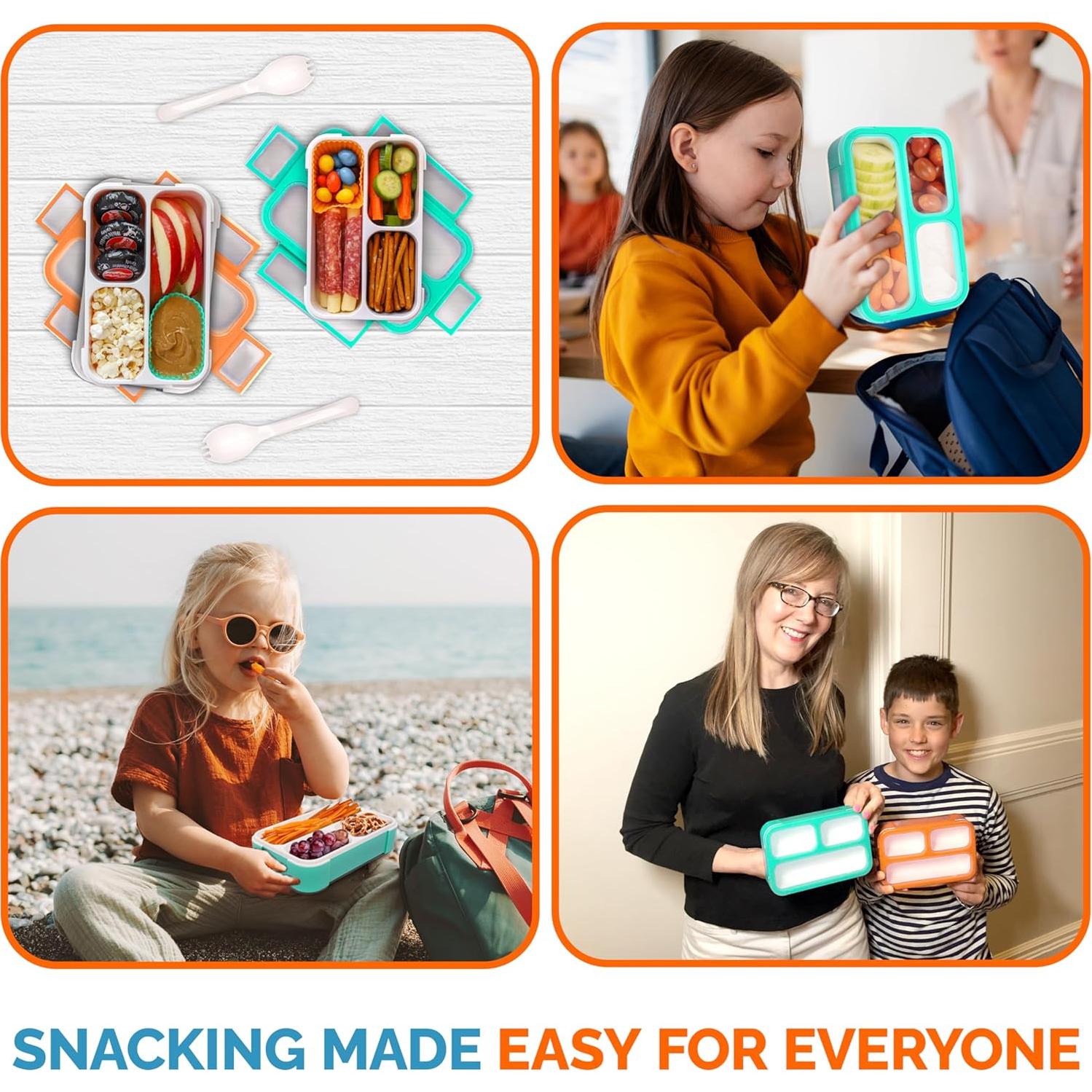 Contenedores de Almuerzo Kinsho Set de 2 Pequeños a Prueba de Fugas