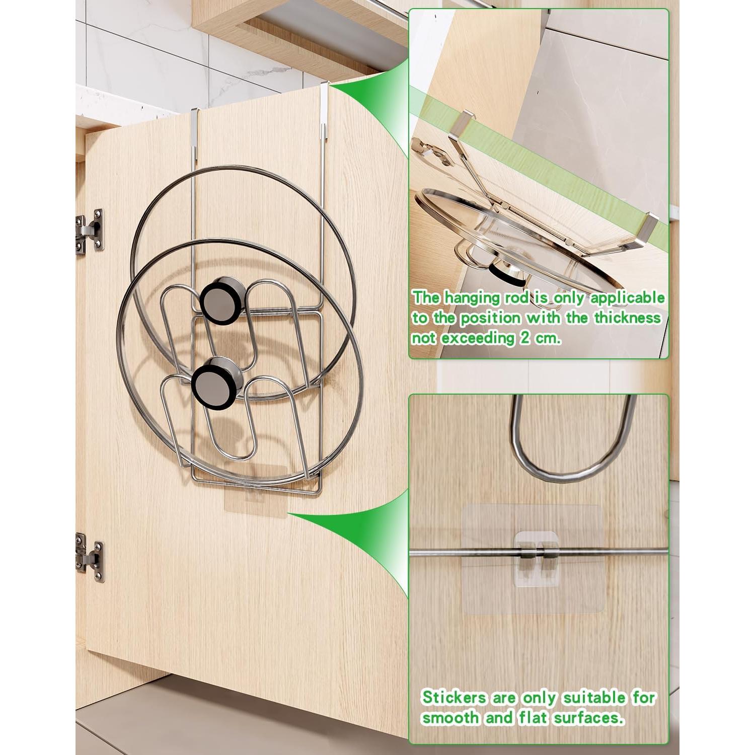 Organizador de Tapa de Olla QIHS Doble Capa Acero Inoxidable