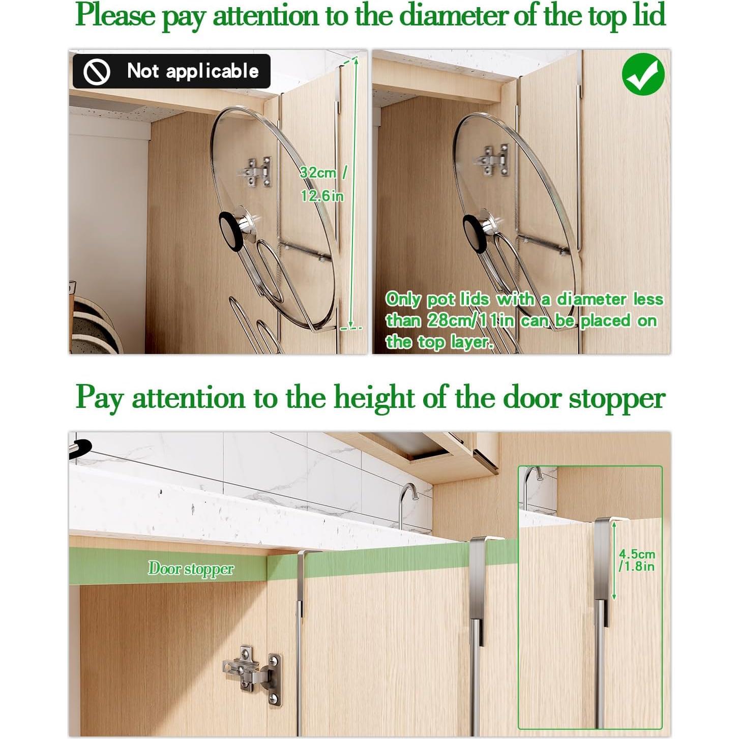 Organizador de Tapa de Olla QIHS Doble Capa Acero Inoxidable