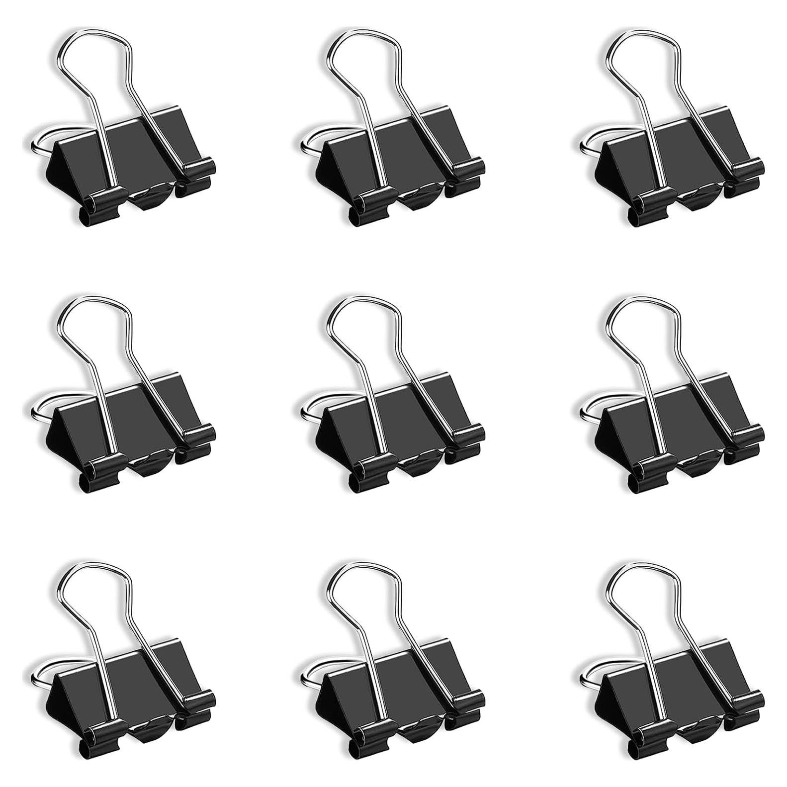 130 Clips de Carpeta Pequeños DANRONG 19mm Negros para Oficina