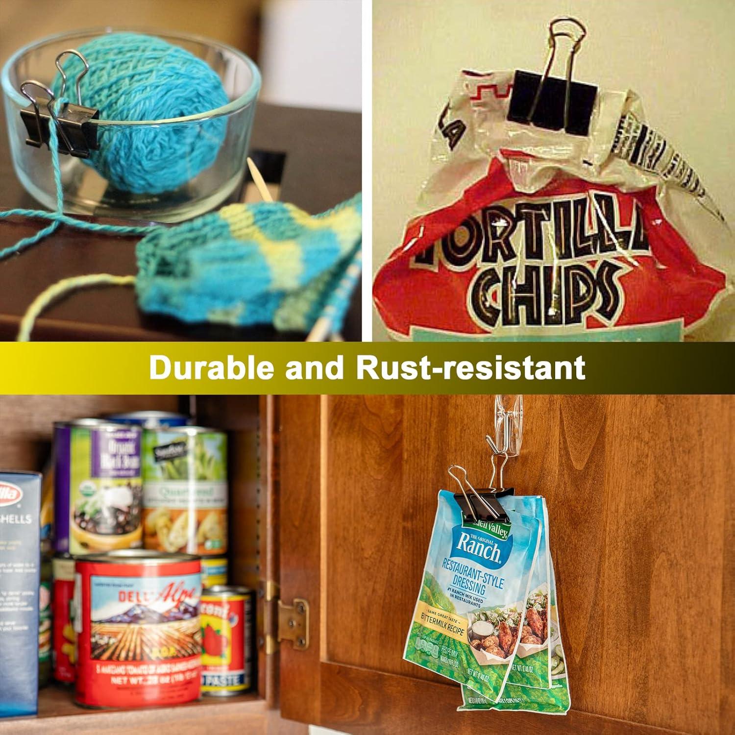 130 Clips de Carpeta Pequeños DANRONG 19mm Negros para Oficina