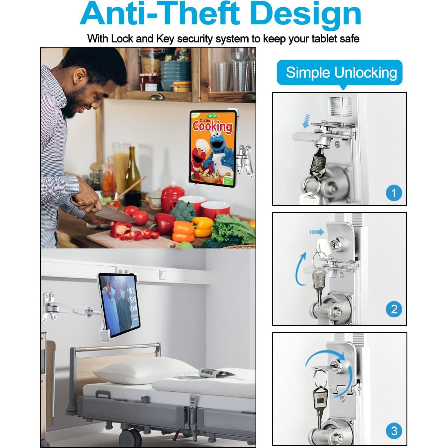 Soporte de Pared para Tabletas Woleyi Anti-Robo 36.8x22.9cm