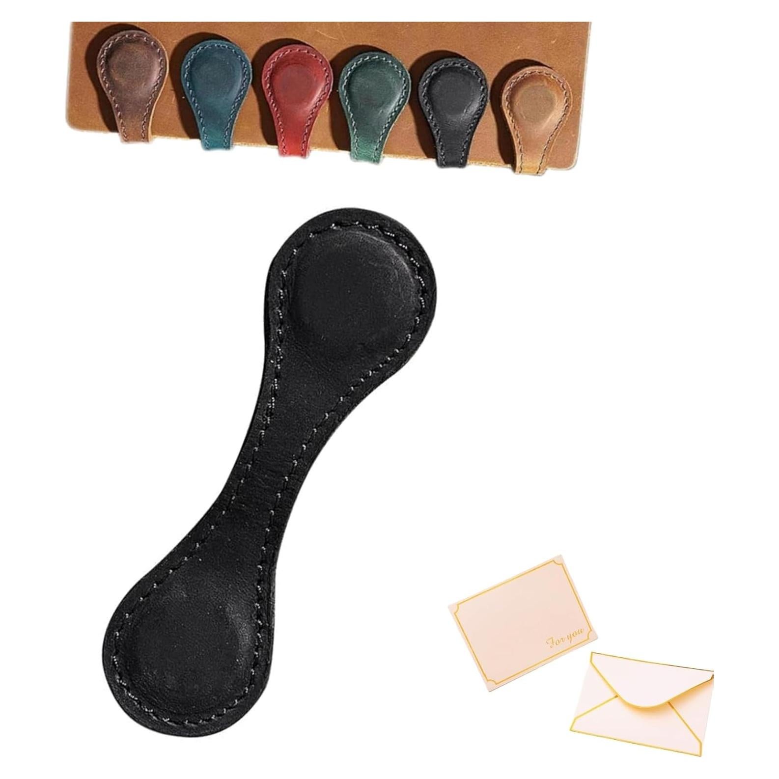 Marcador Magnético de Piel Oanruyan Negro 10x3 cm